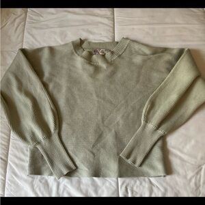 Pink Rose Women's Sweater - Soft Green